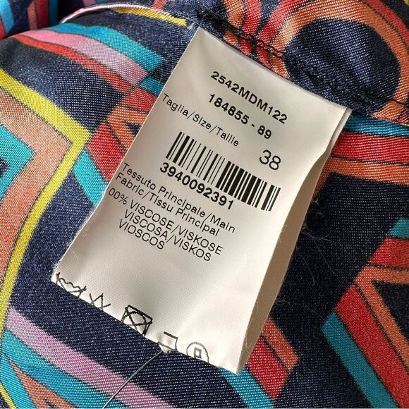 MSGM Winter 2018.19 “Milano” Printed High-Neck Silk Blouse - Picture 15 of 16